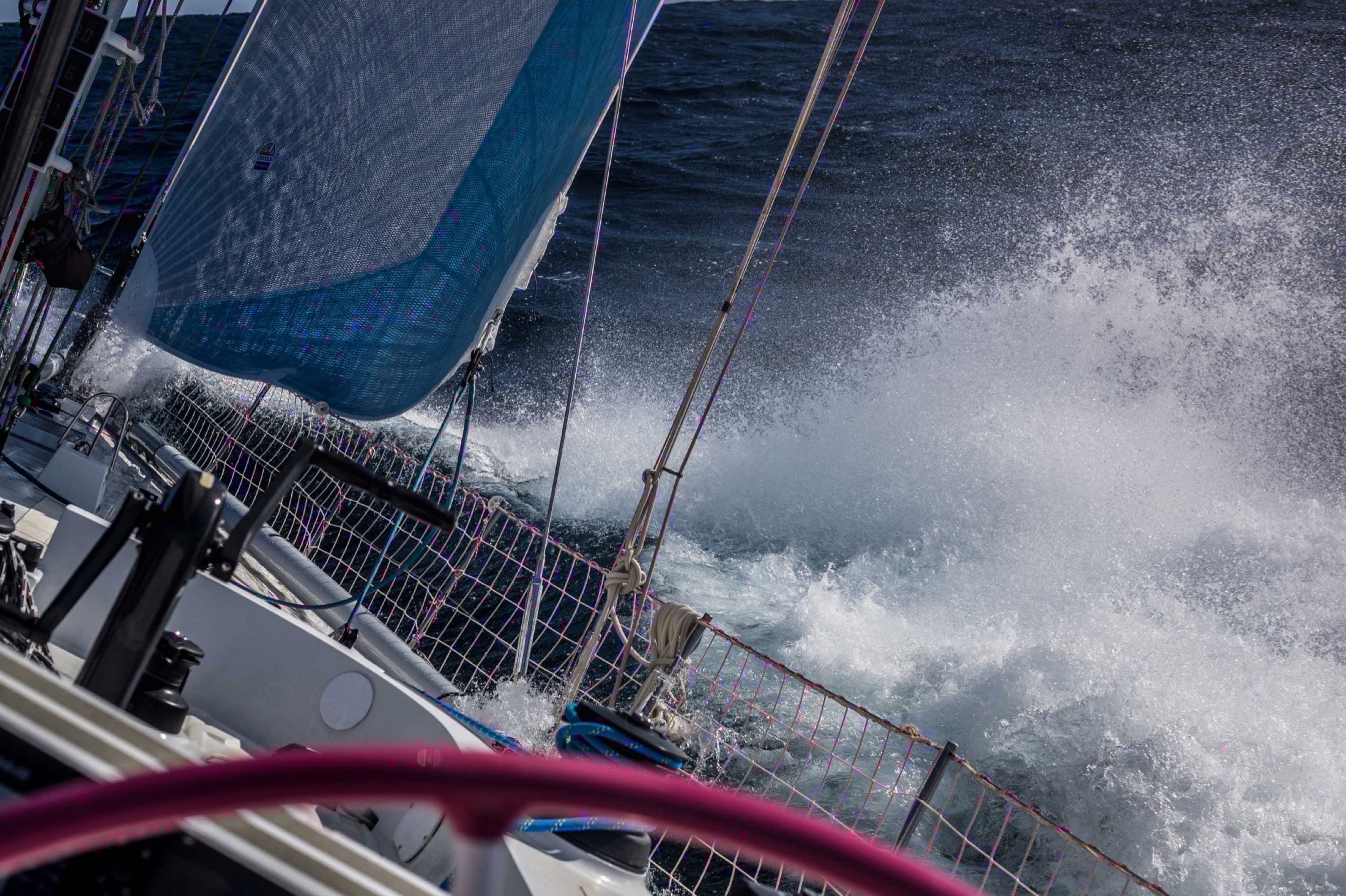 Maiden round-the-world campaign onboard scene - A Very Special Blessing for Maiden Before Departure